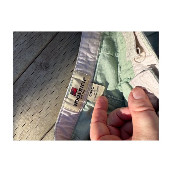 Woolco Mint Green Capri Pants Pink Embroidery Trim 100% Cotton Sz 5 - Picture 3 of 7